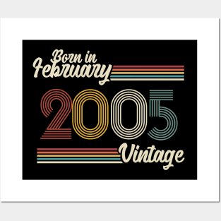 Vintage Born in February 2005 Posters and Art